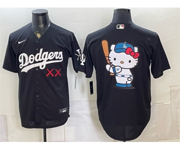 Men's Los Angeles Dodgers x KAWS Team Big Logo Black Vapor Premier Limited Stitched Baseball Jersey