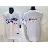Men's Los Angeles Dodgers x KAWS Team Big Logo White Vapor Premier Limited Stitched Baseball Jersey Men's Los Angeles Dodgers x KAWS Team Big Logo White Vapor Premier Limited Stitched Baseball Jersey