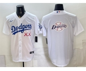 Men's Los Angeles Dodgers x KAWS Team Big Logo White Vapor Premier Limited Stitched Baseball Jersey Men's Los Angeles Dodgers x KAWS Team Big Logo White Vapor Premier Limited Stitched Baseball Jersey