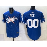 Men's Los Angeles Dodgers x One Piece #00 Ace Royal Vapor Premier Limited Stitched Baseball Jersey Men's Los Angeles Dodgers x One Piece #00 Ace Royal Vapor Premier Limited Stitched Baseball Jersey