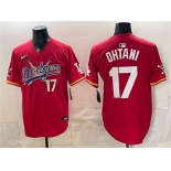 Men's Los Angeles Dodgers x One Piece #17 Shohei Ohtani Red Vapor Premier Limited Stitched Baseball Jersey Men's Los Angeles Dodgers x One Piece #17 Shohei Ohtani Red Vapor Premier Limited Stitched Baseball Jersey