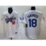 Men's Los Angeles Dodgers x One Piece #18 Yoshinobu Yamamoto White Vapor Premier Limited Stitched Baseball Jersey Men's Los Angeles Dodgers x One Piece #18 Yoshinobu Yamamoto White Vapor Premier Limited Stitched Baseball Jersey