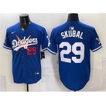Men's Los Angeles Dodgers x One Piece #29 Tarik Skubal Royal Alternate Stadium Stitched Baseball Jersey Men's Los Angeles Dodgers x One Piece #29 Tarik Skubal Royal Alternate Stadium Stitched Baseball Jersey