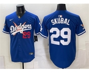 Men's Los Angeles Dodgers x One Piece #29 Tarik Skubal Royal Alternate Stadium Stitched Baseball Jersey Men's Los Angeles Dodgers x One Piece #29 Tarik Skubal Royal Alternate Stadium Stitched Baseball Jersey
