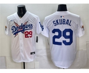 Men's Los Angeles Dodgers x One Piece #29 Tarik Skubal White Vapor Premier Limited Baseball Jersey Men's Los Angeles Dodgers x One Piece #29 Tarik Skubal White Vapor Premier Limited Baseball Jersey
