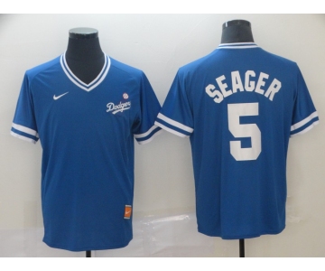 Men's Nike Los Angeles Dodgers #5 Corey Seager Blue M&N MLB Jersey