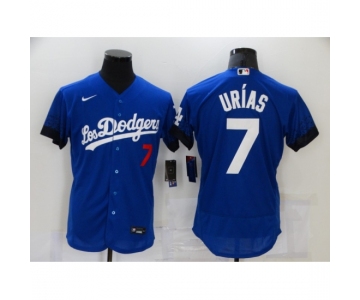 Men's Nike Los Angeles Dodgers #7 Julio Urias Blue Elite City Player Jersey