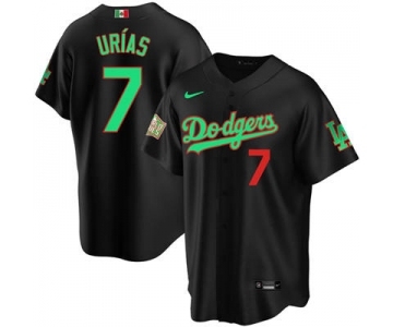 Men's Nike Los Angeles Dodgers #7 Julio Urias Mexico Black Stitched Baseball Jersey