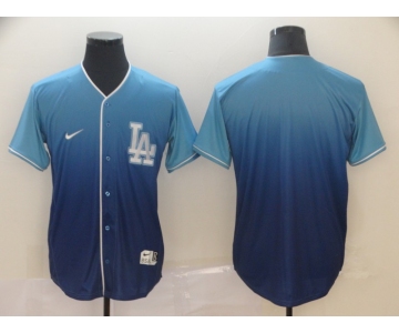 Men's Nike Los Angeles Dodgers BLank Blue Drift Fashion MLB Jersey