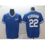 Men's Nike Majestic Los Angeles Dodgers #22 Clayton Kershaw Blue M&N MLB Jersey