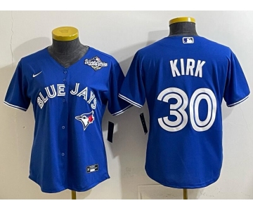 Men's Toronto Blue Jays #30 Alejandro Kirk Royal 2025 World Series Cool Base Stitched Baseball Jersey
