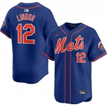 Men's New York Mets #12 Francisco Lindor Royal 2024 Alternate Limited Stitched Baseball Jersey