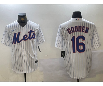 Men's New York Mets #16 Dwight Gooden White Cool Base Stitched Jersey