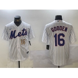 Men's New York Mets #16 Dwight Gooden White Cool Base Stitched Jerseys