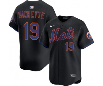 Men's New York Mets #19 Bo Bichette 2026 Black Limited Stitched Baseball Jersey