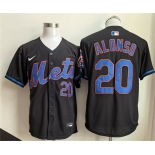 Men's New York Mets #20 Pete Alonso Black 2025 Stitched Baseball Jersey Men's New York Mets #20 Pete Alonso Black 2025 Stitched Baseball Jersey