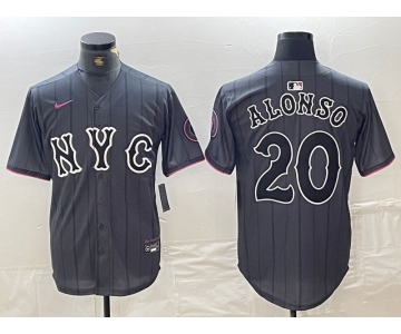 Men's New York Mets #20 Pete Alonso Grey 2024 City Connect Cool Base Stitched Jersey