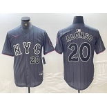 Men's New York Mets #20 Pete Alonso Number Grey 2024 City Connect Cool Base Stitched Jersey