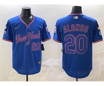 Men's New York Mets #20 Pete Alonso Royal 2025 Spring Training Stitched Baseball Jersey