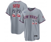 Men's New York Mets #22 Juan Soto Gray USA 250 Fourth of July Home Stitched Baseball Jersey Men's New York Mets #22 Juan Soto Gray USA 250 Fourth of July Home Stitched Baseball Jersey