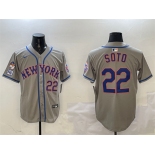 Men's New York Mets #22 Juan Soto Grey 2025 Spring Training Alternate Limited Stitched Baseball Jersey