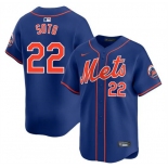 Men's New York Mets #22 Juan Soto Royal 2024 Alternate Limited Stitched Baseball Jersey