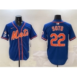 Men's New York Mets #22 Juan Soto Royal 2025 Spring Training Alternate Limited Stitched Baseball Jersey