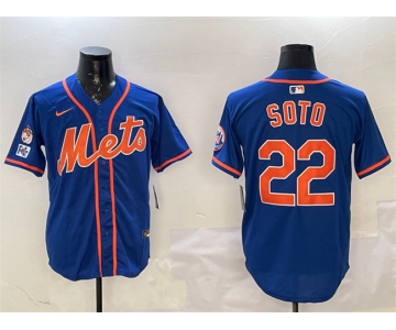 Men's New York Mets #22 Juan Soto Royal 2025 Spring Training Alternate Limited Stitched Baseball Jersey