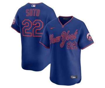 Men's New York Mets #22 Juan Soto Royal Alternate Limited Stitched Baseball Jersey