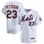 Men's New York Mets #23 David Peterson White 2025 Home Limited Stitched Baseball Jersey