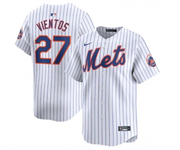 Men's New York Mets #27 Mark Vientos White 2024 Home Limited Stitched Baseball Jersey