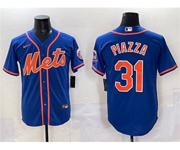 Men's New York Mets #31 Mike Piazza Blue Cool Base Stitched Baseball Jersey