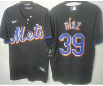 Men's New York Mets #39 Edwin Diaz Black Stitched MLB Cool Base Nike Jersey