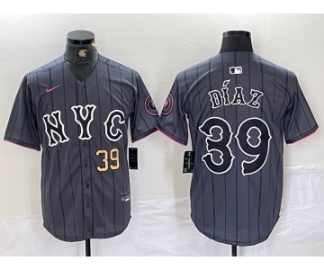 Men's New York Mets #39 Edwin Diaz Gray 2024 City Connect Cool Base Jersey