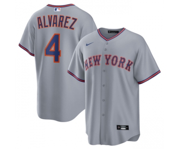 Men's New York Mets #4 Francisco Alvarez Gray 2025 Limited Stitched Baseball Jersey