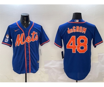 Men's New York Mets #48 Jacob DeGrom Royal 2025 Spring Training Cool Base Stitched Baseball Jersey