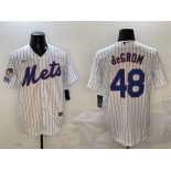 Men's New York Mets #48 Jacob DeGrom White 2025 Spring Training Cool Base Stitched Baseball Jersey