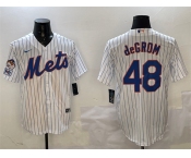Men's New York Mets #48 Jacob DeGrom White 2025 Spring Training Cool Base Stitched Baseball Jersey