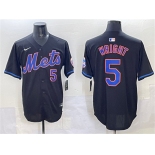 Men's New York Mets #5 David Wright Black Limited Stitched Baseball Jersey