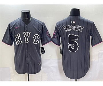 Men's New York Mets #5 David Wright Navy City Connect Stitched Baseball Jersey