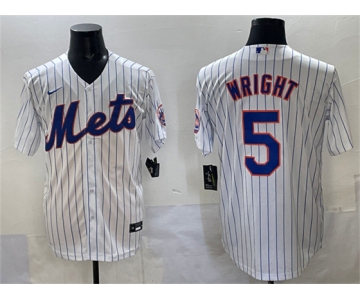 Men's New York Mets #5 David Wright White Stitched Baseball Jersey