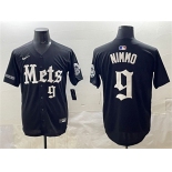 Men's New York Mets #9 Brandon Nimmo Black 'Gotham Gothic Edition' Vapor Premier Limited Stitched Baseball Jersey