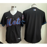 Men's New York Mets Blank Black 2025 Limited Stitched Baseball Jersey Men's New York Mets Blank Black 2025 Limited Stitched Baseball Jersey