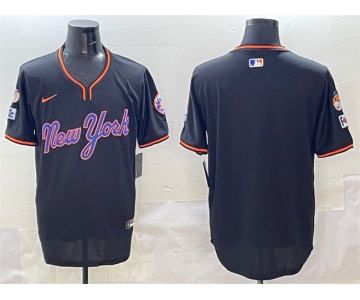 Men's New York Mets Blank Black 2025 Spring Training Stitched Baseball Jersey
