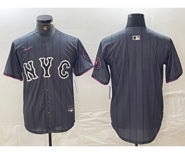 Men's New York Mets Blank Gray 2024 City Connect Cool Base Stitched Jersey