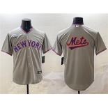 Men's New York Mets Blank Gray 2025 Limited Stitched Baseball Jersey