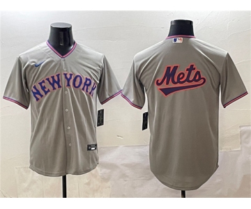 Men's New York Mets Blank Gray 2025 Limited Stitched Baseball Jersey