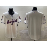 Men's New York Mets Blank White 2025 Spring Training Stitched Baseball Jersey