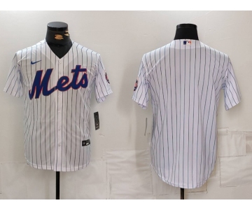 Men's New York Mets Blank White Cool Base Stitched Jersey