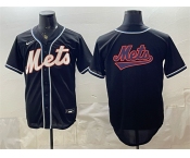 Men's New York Mets Team Big Logo 2026 Fashion Replica Black Out Stitched Baseball Jersey Men's New York Mets Team Big Logo 2026 Fashion Replica Black Out Stitched Baseball Jersey